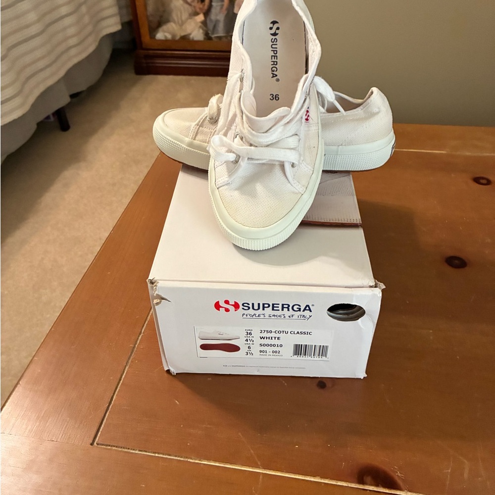 Superga 2750-COTU Classic White Sneakers TWO pairs! - Picture 7 of 9